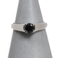 Pre-Owned 9ct White Gold Black Diamond Solitaire Ring Size N