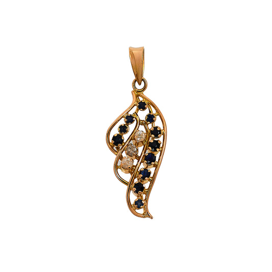 Pre-Owned 18ct Gold Diamond & Sapphire Pendant