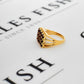 Pre-Owned 9ct Gold 12 Garnet Ring Size L.5