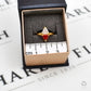 Pre-Owned 18ct Gold Orange & White CZ Triangle Ring Size I.5