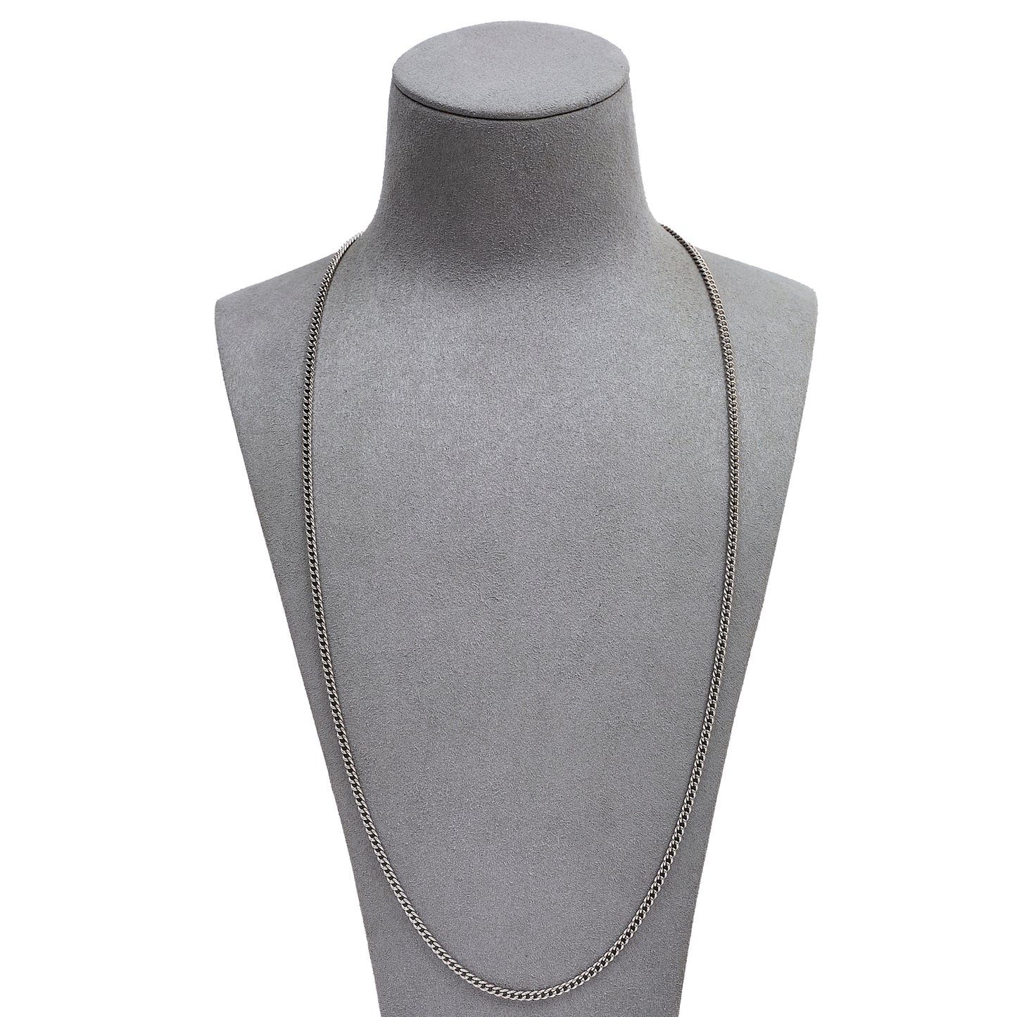 Pre-Owned 9ct White Gold Curb Chain Necklace 25 Inch