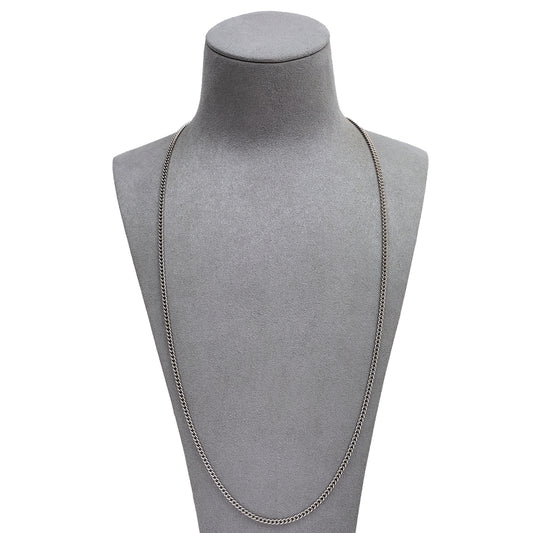 Pre-Owned 9ct White Gold Curb Chain Necklace 25 Inch