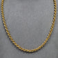 Pre-Owned 9ct Gold Rope Chain Necklace 18 Inch