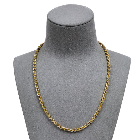 Pre-Owned 9ct Gold Rope Chain Necklace 18 Inch