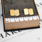 Pre-Owned 9ct Gold Rectangle Chain Link Patterned Cufflinks