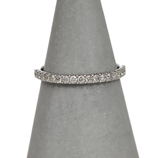 Pre-Owned 9ct White Gold Diamond Band Ring Size M