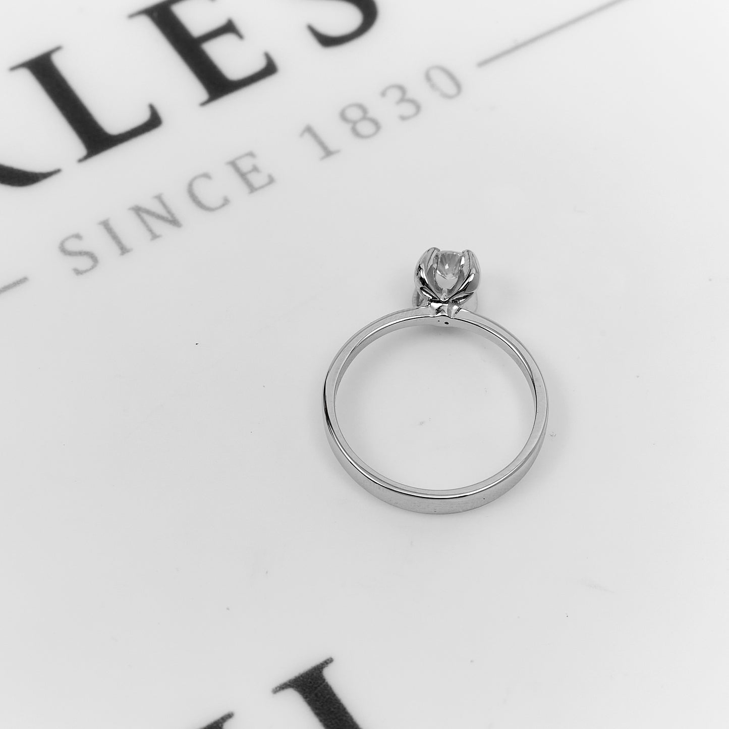 Pre-Owned 18ct White Gold Solitaire Diamond Ring Size L.5