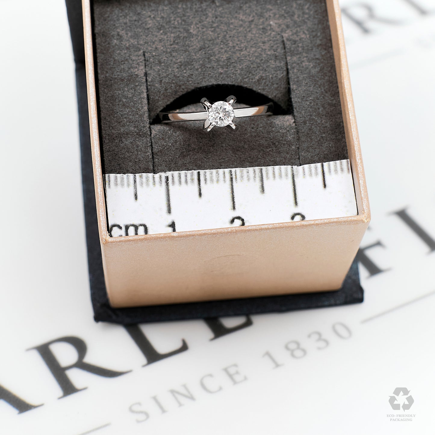 Pre-Owned 18ct White Gold Solitaire Diamond Ring Size L.5