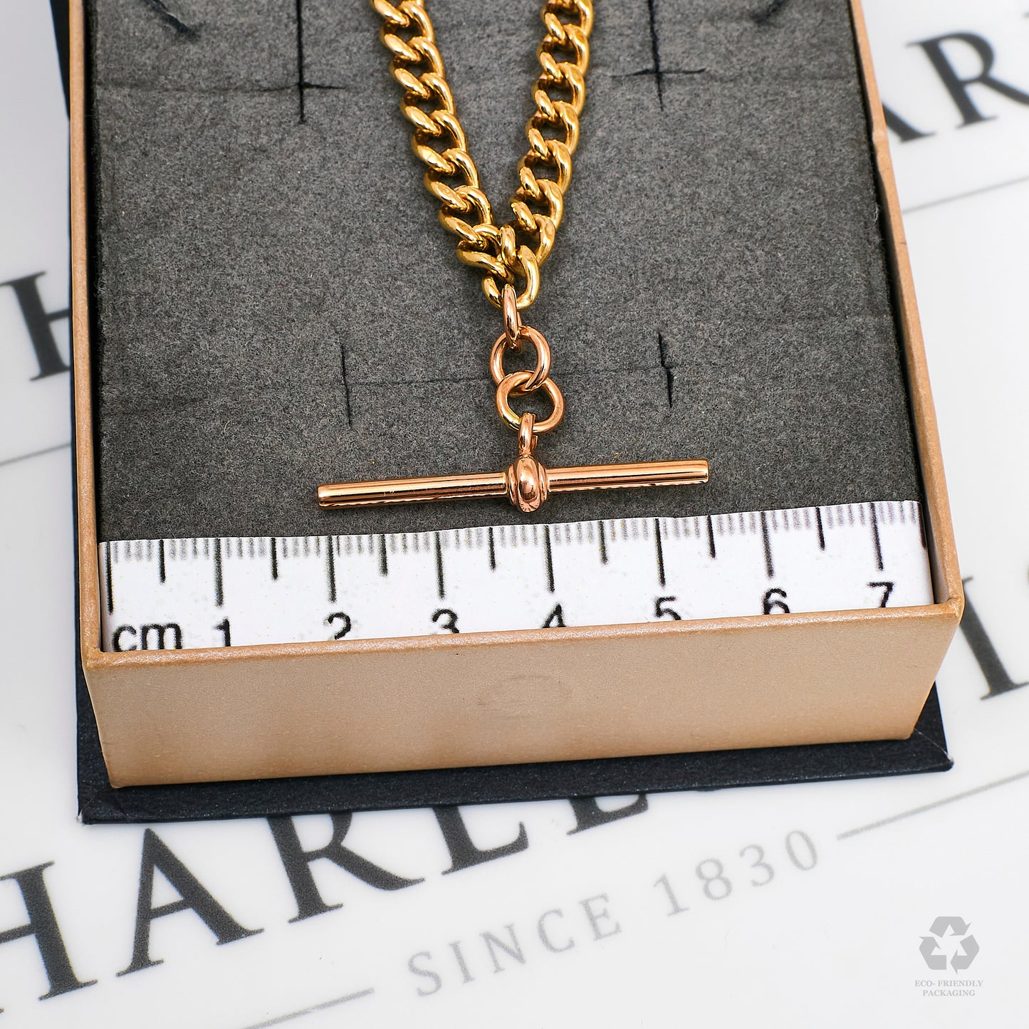 Pre-Owned 9ct Rose Gold Double Albert Necklace & TBar