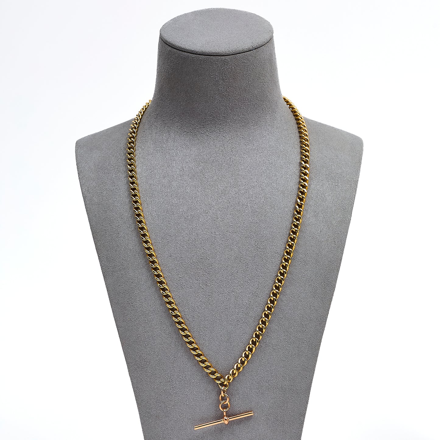 Pre-Owned 9ct Rose Gold Double Albert Necklace & TBar