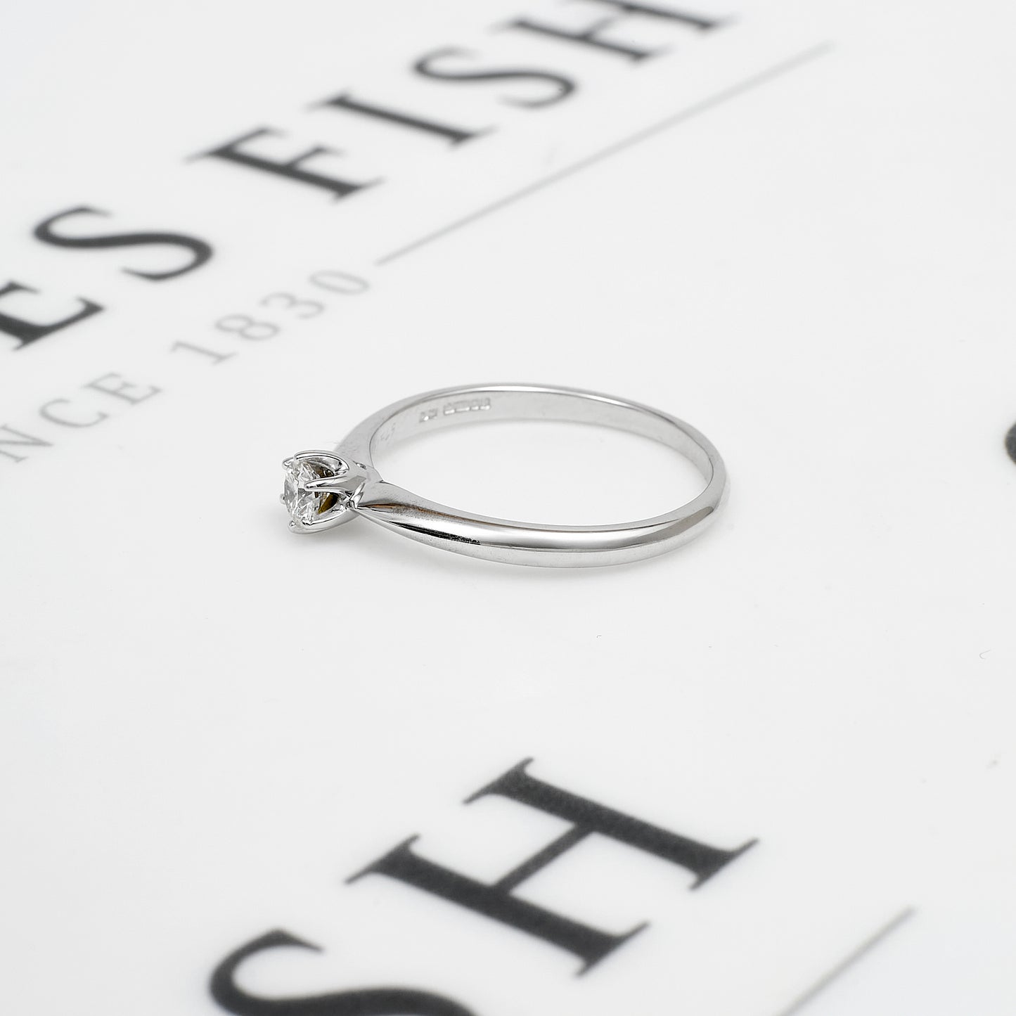 Pre-Owned 18ct White Gold Diamond Solitaire Ring Size S
