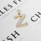 Pre-Owned 9ct Gold CZ Letter Z Initial Pendant