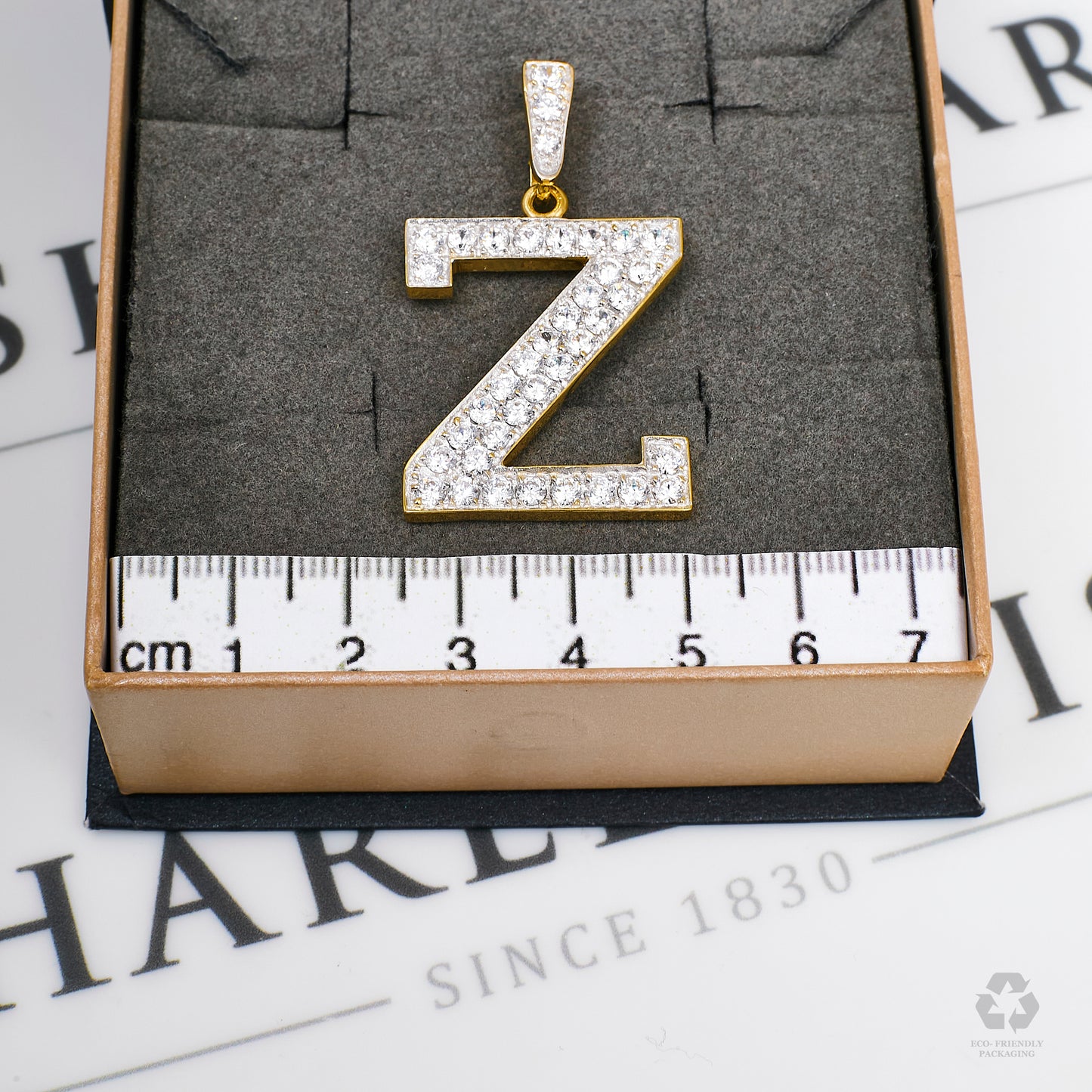 Pre-Owned 9ct Gold CZ Letter Z Initial Pendant