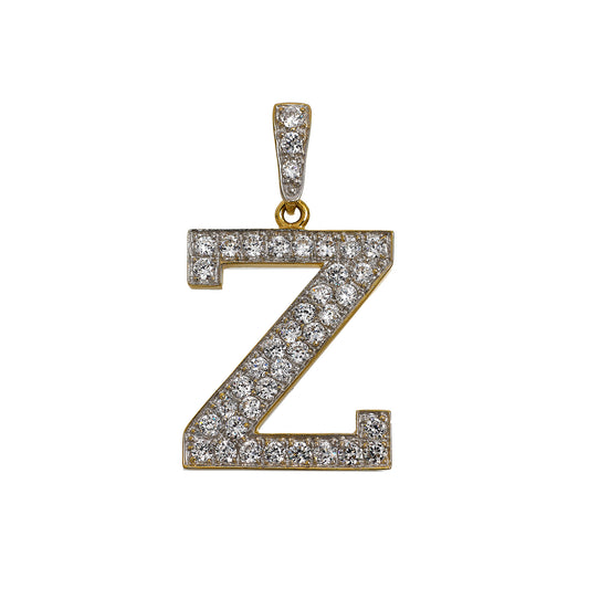 Pre-Owned 9ct Gold CZ Letter Z Initial Pendant