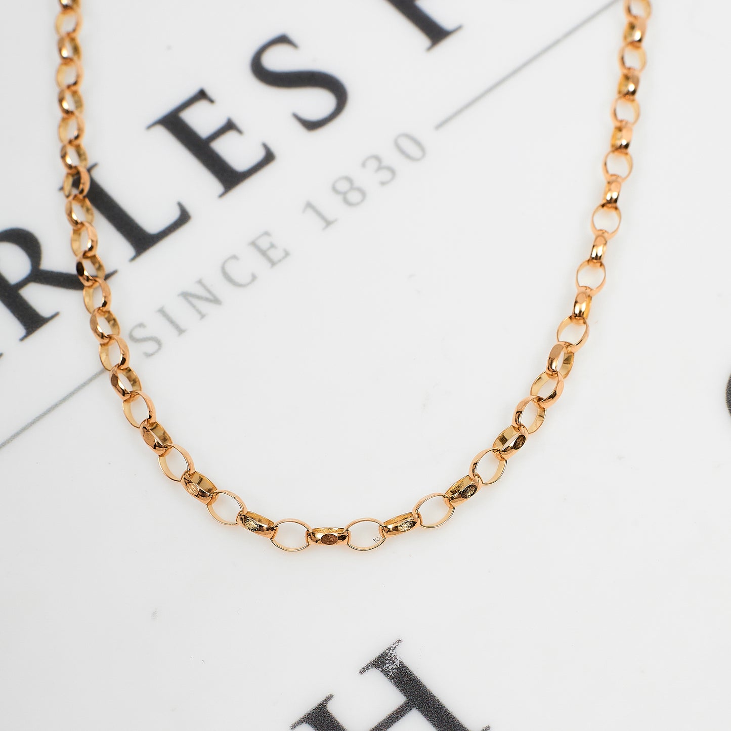 Pre-Owned 9ct Gold Belcher Chain Necklace 24 Inch