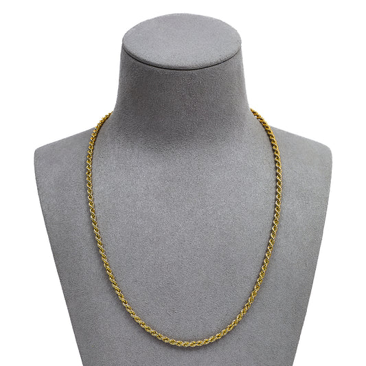 Pre-Owned 9ct Gold Rope Chain Necklace 18 Inch