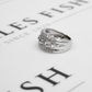 Pre-Owned 9ct White Gold 4 Row Diamond Link Design Ring