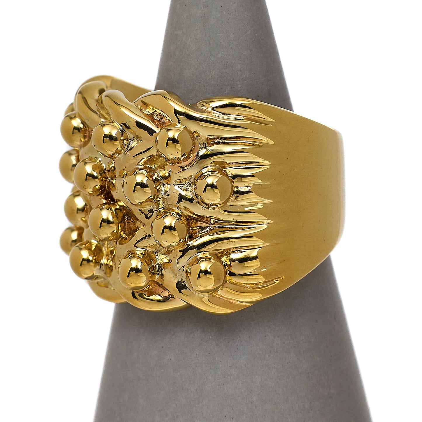 Pre-Owned 9ct Gold Mens 4 Row Shot Ring Size Z