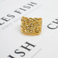 Pre-Owned 9ct Gold Mens 4 Row Shot Ring Size Z