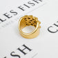 Pre-Owned 9ct Gold Mens 4 Row Shot Ring Size Z