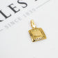 Pre-Owned 14ct Gold CZ Square Pendant