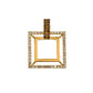 Pre-Owned 18ct Gold Brown & White CZ Openwork Square Pendant