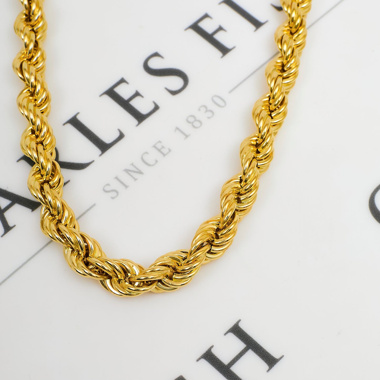 Pre-Owned 9ct Gold Rope Chain Necklace 22 Inch