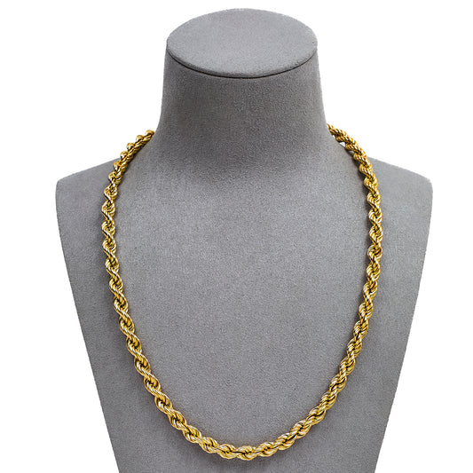 Pre-Owned 9ct Gold Rope Chain Necklace 19 Inch