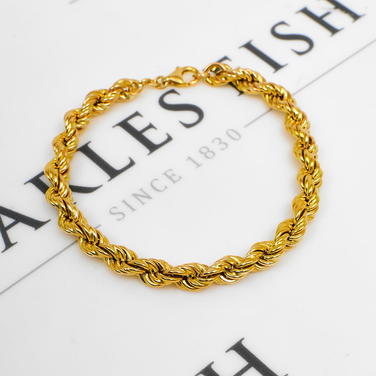 Pre-Owned 9ct Gold Rope Chain Bracelet 8 Inch