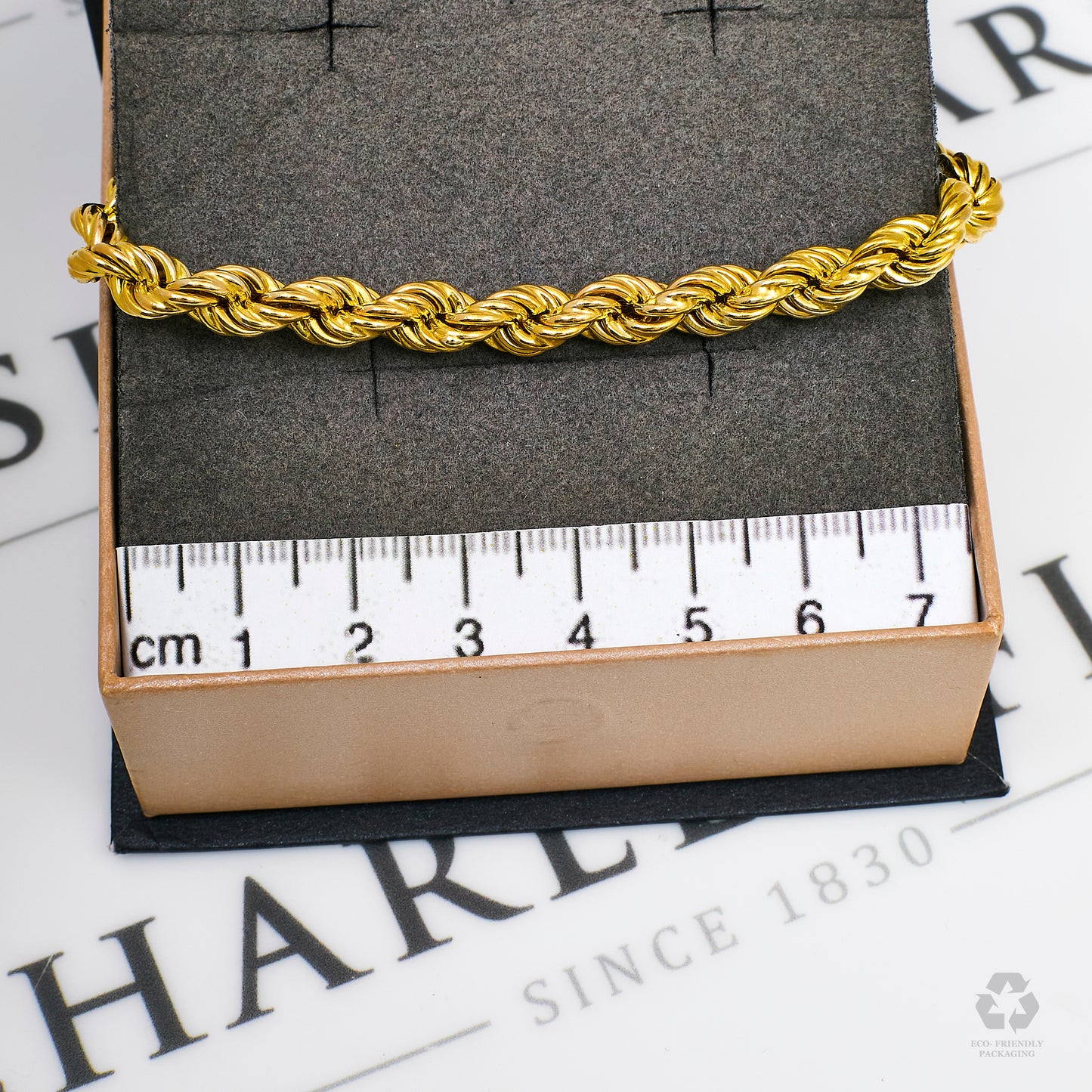 Pre-Owned 9ct Gold Rope Chain Bracelet 8 Inch