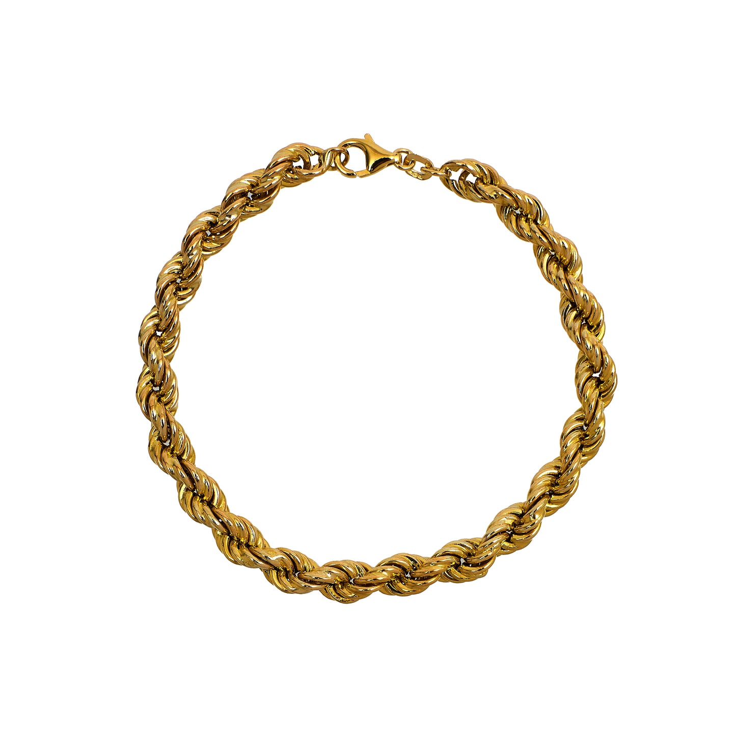 Pre-Owned 9ct Gold Rope Chain Bracelet 8 Inch