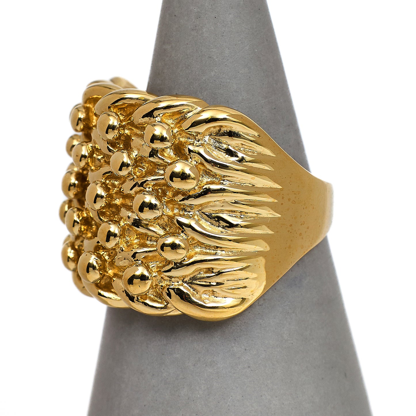 Pre-Owned 9ct Gold Mens 5 Row Shot Ring Size U.5