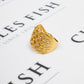 Pre-Owned 9ct Gold Mens 5 Row Shot Ring Size U.5