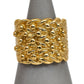 Pre-Owned 9ct Gold Mens 5 Row Shot Ring Size U.5