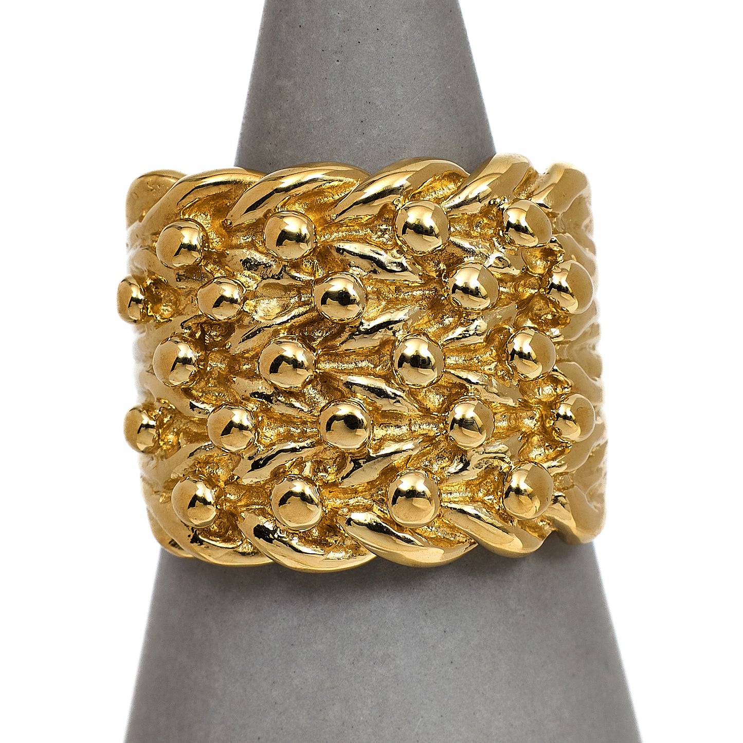 Pre-Owned 9ct Gold Mens 5 Row Shot Ring Size U.5