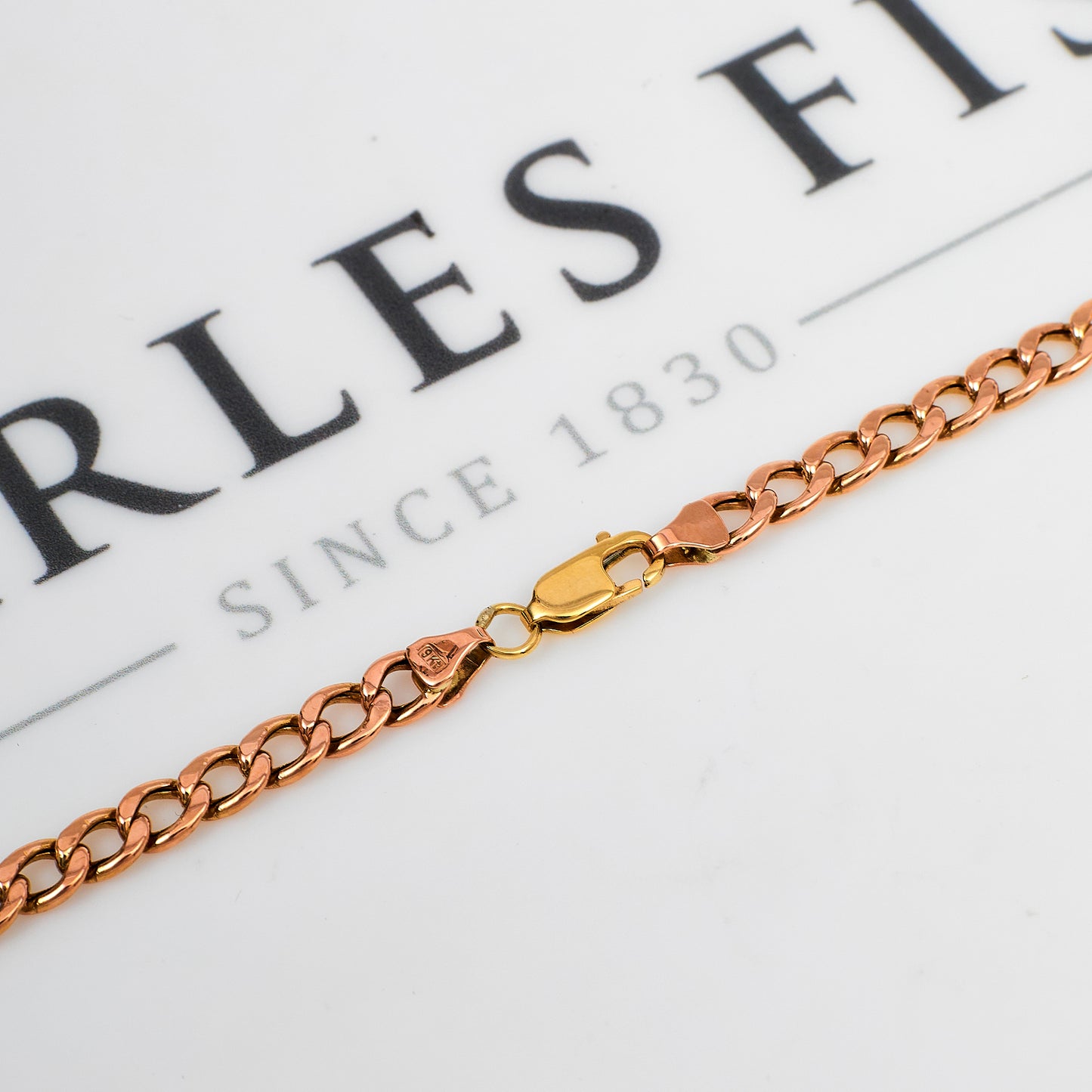 Pre-Owned 9ct Rose Gold Curb Chain Necklace 24 Inch