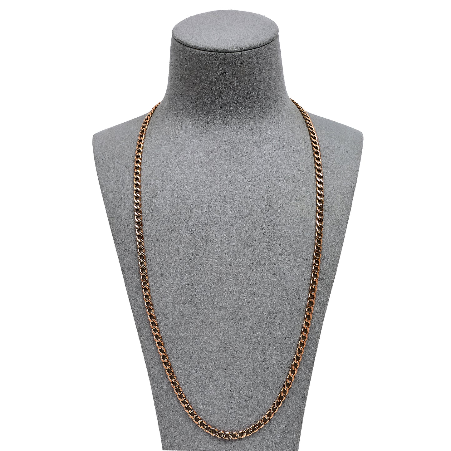 Pre-Owned 9ct Rose Gold Curb Chain Necklace 24 Inch