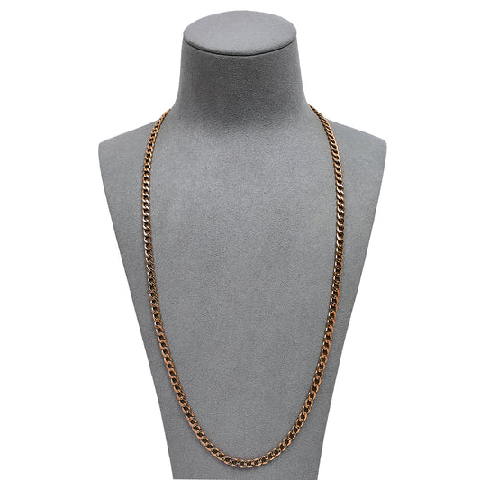 Pre-Owned 9ct Rose Gold Curb Chain Necklace 24 Inch