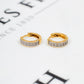 Pre-Owned 14ct Gold CZ Huggie Hoop Earrings