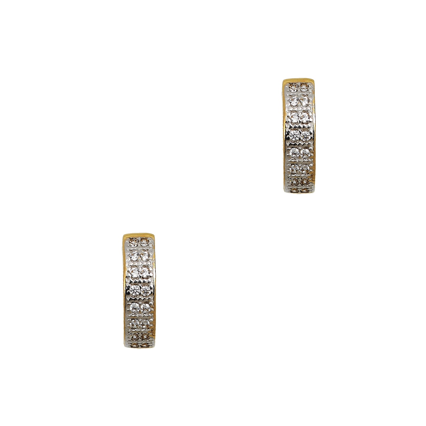 Pre-Owned 14ct Gold CZ Huggie Hoop Earrings