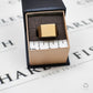 Pre-Owned 9ct Gold Square Signet Barked Shank Ring Size N