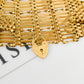Pre-Owned 9ct Gold Bar Gate Bracelet & Heart Padlock 7 Inch