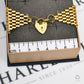 Pre-Owned 9ct Gold Bar Gate Bracelet & Heart Padlock 7 Inch