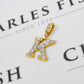 Pre-Owned 9ct Gold CZ Letter K Initial Pendant