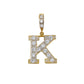 Pre-Owned 9ct Gold CZ Letter K Initial Pendant
