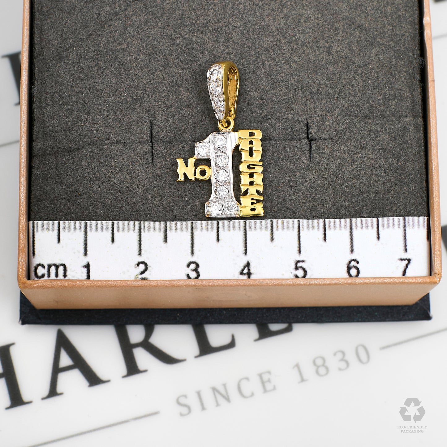 Pre-Owned 9ct Gold CZ No 1 DAUGHTER Pendant