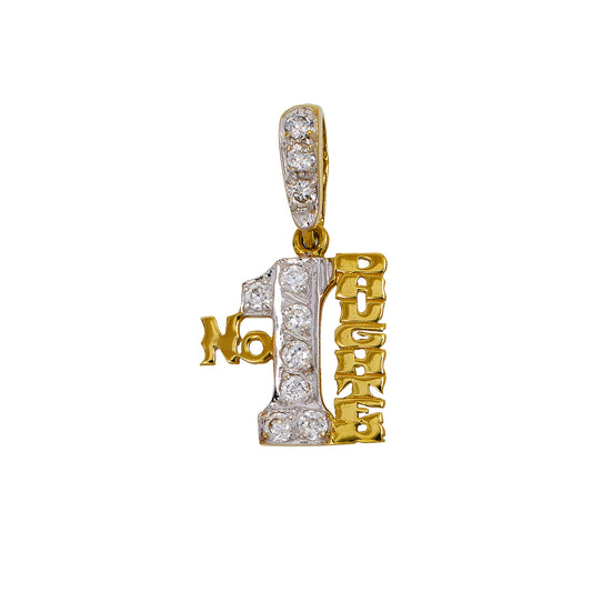 Pre-Owned 9ct Gold CZ No 1 DAUGHTER Pendant