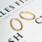 Pre-Owned 9ct Gold Oval Twist Creole Hoop Earrings