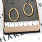 Pre-Owned 9ct Gold Oval Twist Creole Hoop Earrings