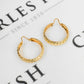 Pre-Owned 9ct Gold Star Design Hoop Earrings